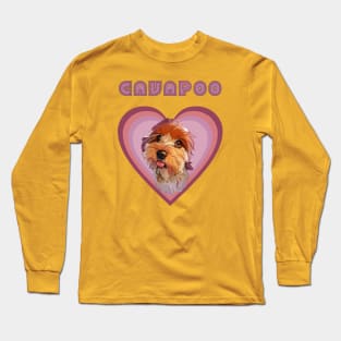 Cavapoo love (Fade retro) Long Sleeve T-Shirt